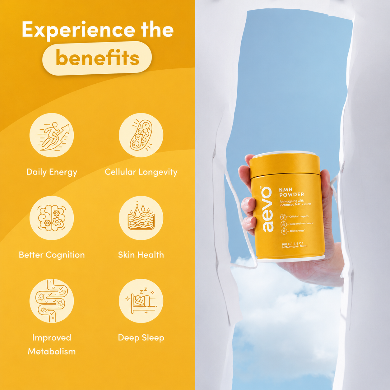 NMN Powder (1000mg / 3-Month Supply)