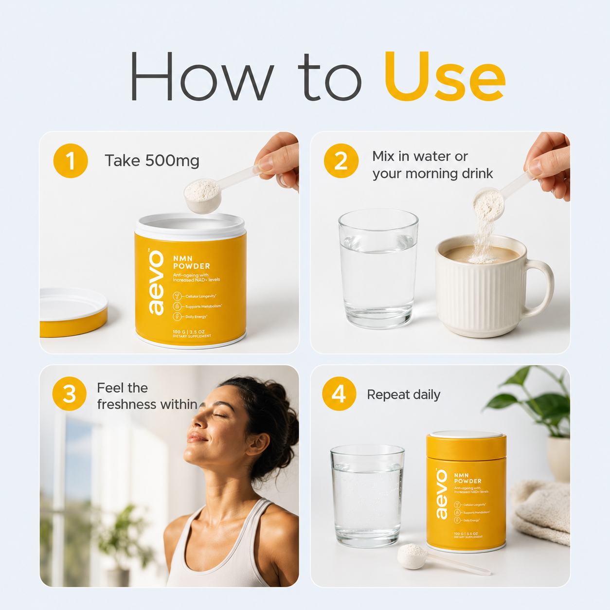 NMN Powder (1000mg / 3-Month Supply)