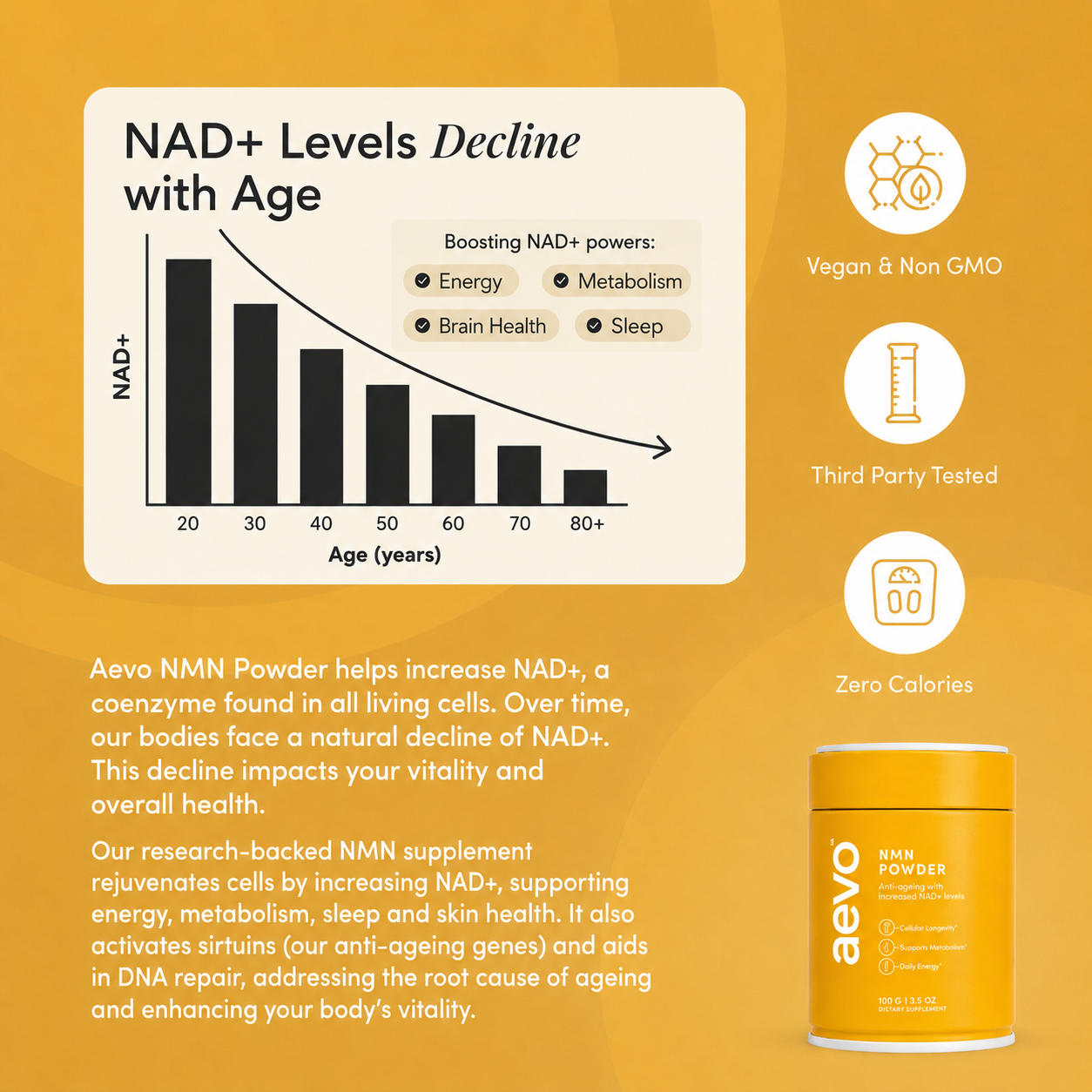 NMN Powder (1000mg / 3-Month Supply)